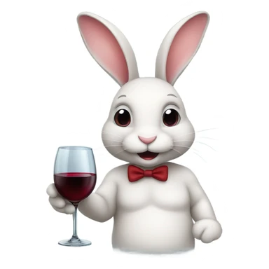 Bunny drinking red wine sticker