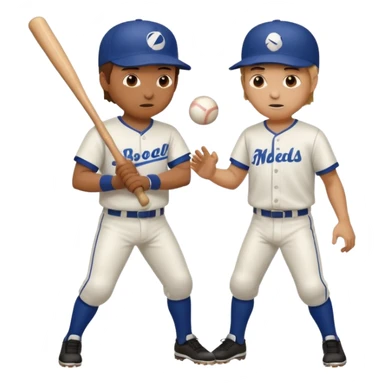 A guy hitting another guy with a bat sticker