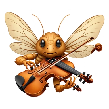 cicada playing violon  sticker