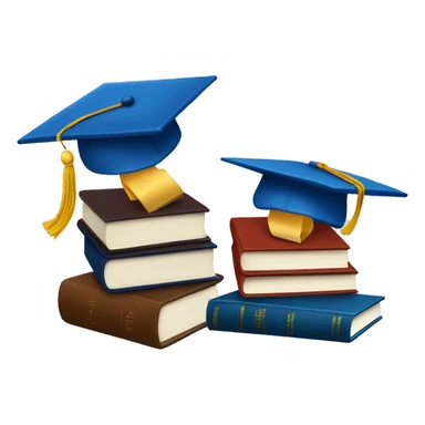 Books and blue graduation hat sticker