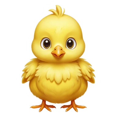 Cinematic Noble Yellow Baby Chicken Portrait Emoji, Poised and regal, with a tiny, fluffy build and a vibrant, well-groomed bright yellow downy coat, deep-set soulful beady eyes, Simplified yet sharp and sophisticated features, highly detailed, glowing with a soft, dignified glow, high shine, intelligent and charming, stylized with an air of youthful elegance, focused and attentive, soft glowing outline, capturing the essence of a watchful and confident little chick, so majestic it feels as though it could peep out of the screen with effortless authority! sticker