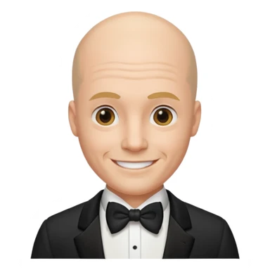 Bald guy with mullet in tuxedo sticker