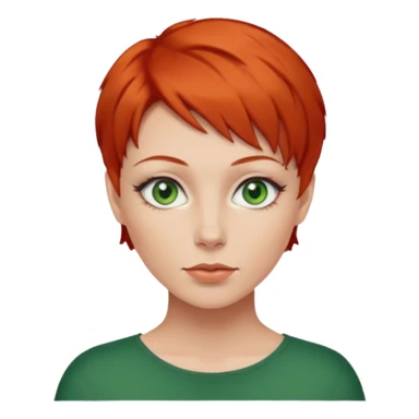 women with very short red hair sticker