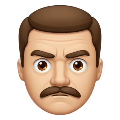 mustached man both sad and angry sticker