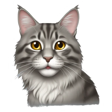 Grey maine coone drinking bourbon sticker