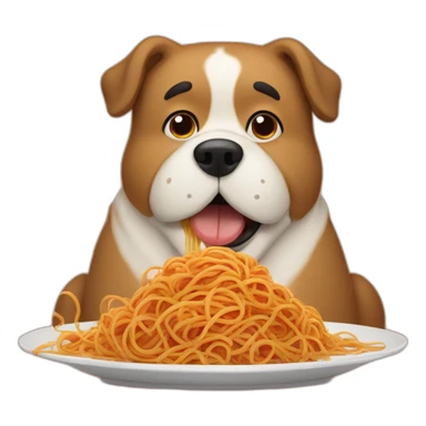Fat-dog-eating-spaghetti sticker