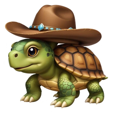 turtle with a cowboy hat  sticker