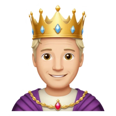 middle age white prince  with crown,  sticker