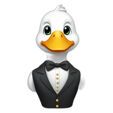 general white duck in suit sticker