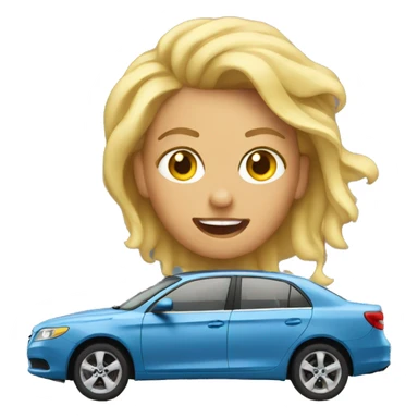 Woman emoji crashing a car sticker