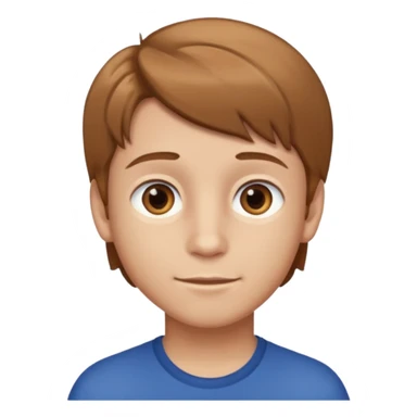 A boy with light brown hair and brown eyes and white skin sticker