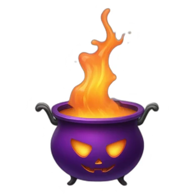 halloween cauldron with colorful poisons sticker