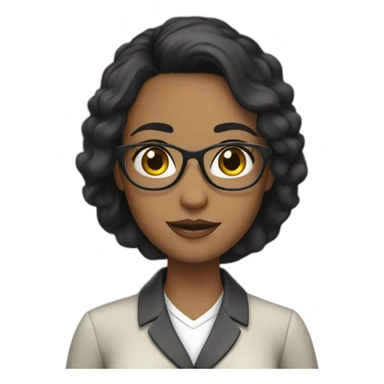 Teacher girl black hair white skin sticker