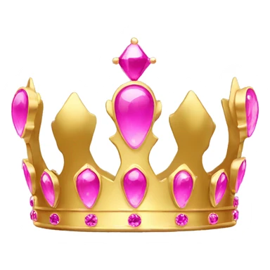 Simple gold queen crown with pink jewels sticker