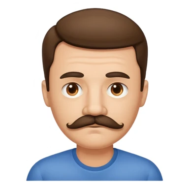 Sad face with mustache  sticker