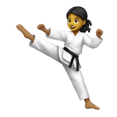 taekwondo beginner female kick sticker