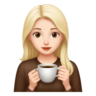 A girl enjoying her coffee sticker