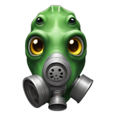 dinosaur with gas mask sticker