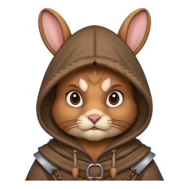 rabbit warrior with hood sticker
