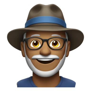 smiling Mature man with hat and beard and glasses sticker
