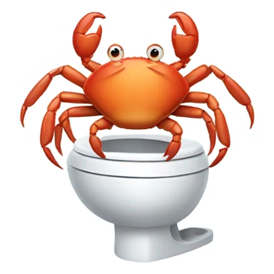 crab using the toilet sticker