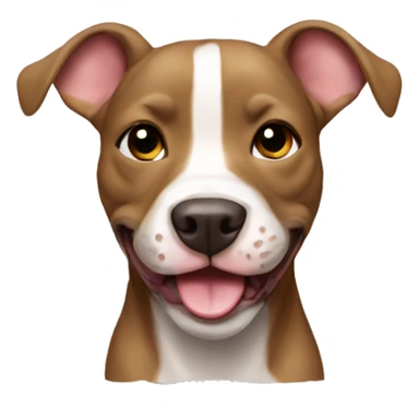 a fawn pitbull with a big smile sticker