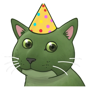 Birthday cat sticker