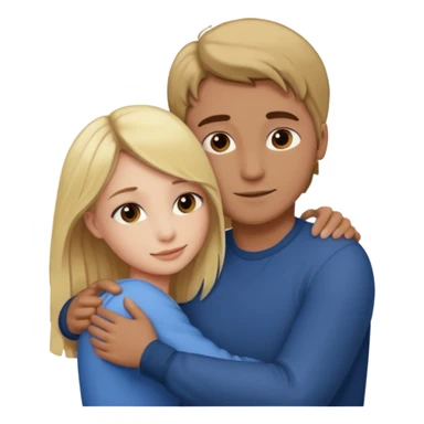 blonde girl hugging brown-haired man, affectionate sticker