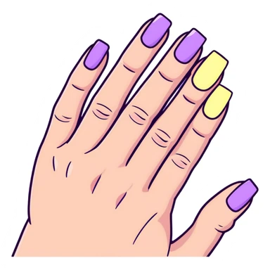 lilac pastel manicure with short nails sticker