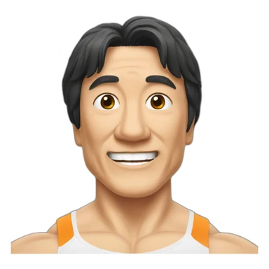 Jackie chan working out sticker
