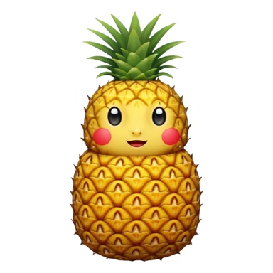 Pineapple with red dress sticker