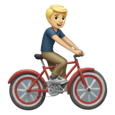 young blonde guy riding a bike sticker