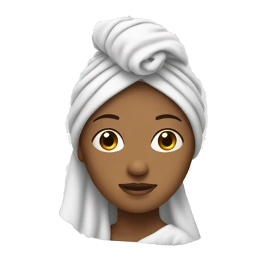 woman with towel on her head sticker