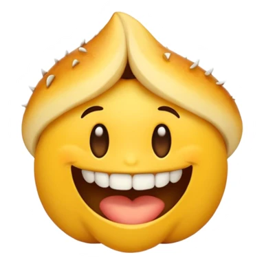 Emoji de pele preta com aparelho dentário bragets com os dentes a mostra bem amarelo sticker