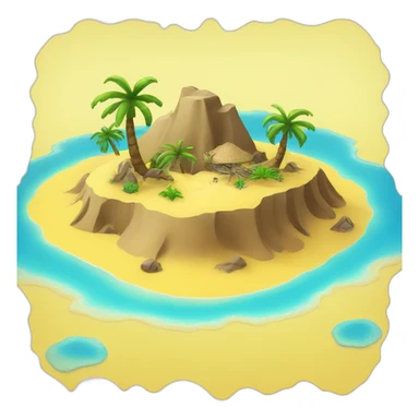 desert island surrounded by yellow liquid sticker