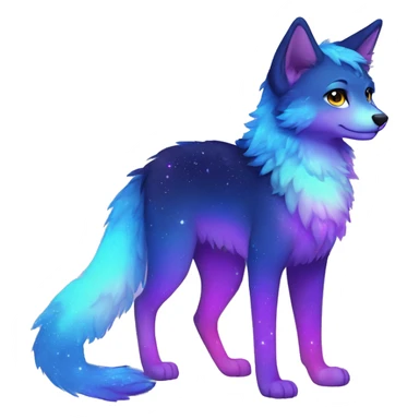 Colorful gradient-Sparkle-nebula-fursona anthropomorphic furry full body sticker
