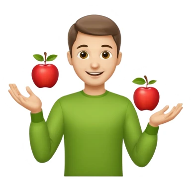 a Circus cute zelensky juggling two apple sticker
