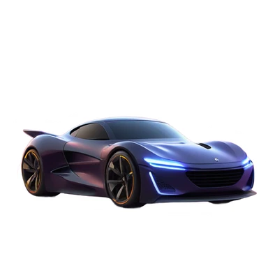 A futuristic sports car on a modern road, with lightning and energy all around, symbolizing innovation.
 sticker