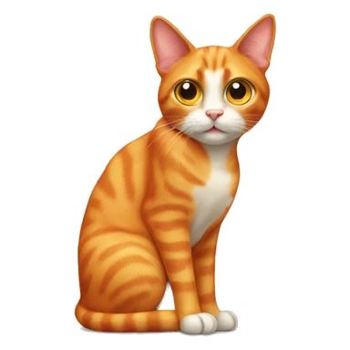 orange cat with big eyes and three color nose sticker