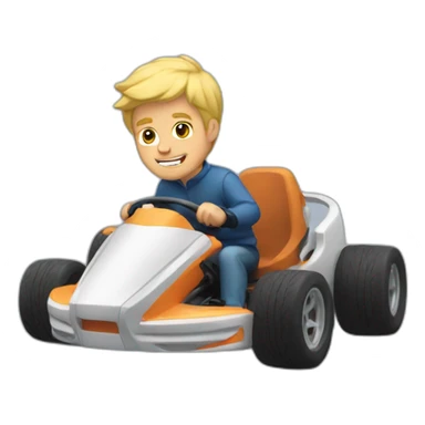 blond guy on a kart sticker