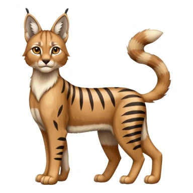Striped and spotted Lynx-Caracal-Fakemon-hybrid full body sticker