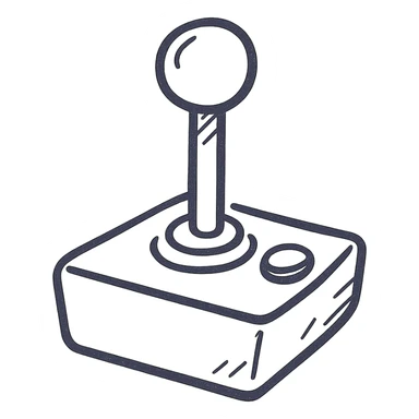 joystick icon, no fill, outline color #442C58, minimal, clean sticker