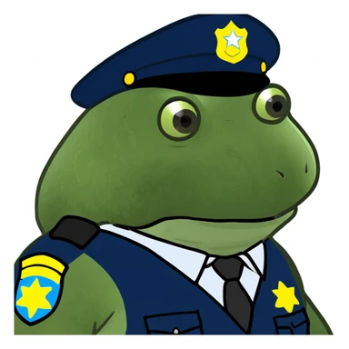 bufo in a police suit sticker