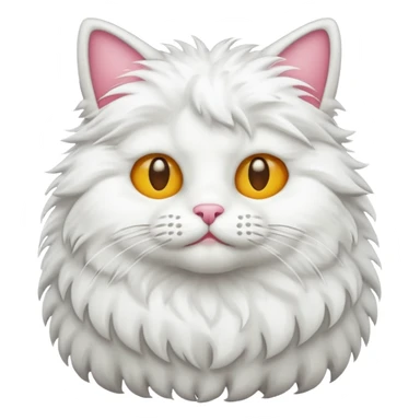 ios style cat emoji, full body, white sticker