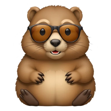 groundhog wearing sunglasses, cool sticker