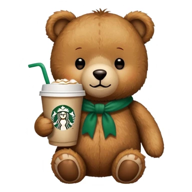 Teddy bear drinking Starbucks  sticker