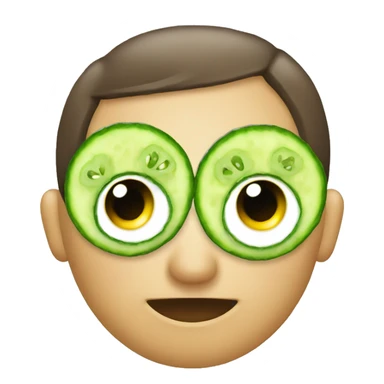 emoji with cucumbers on eye sticker