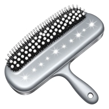 hairbrush with sparkles around it sticker