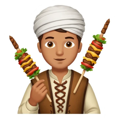 men eating beef kebab sticker