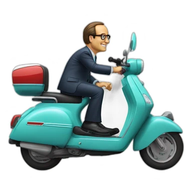 françois hollande sur un scooter sticker